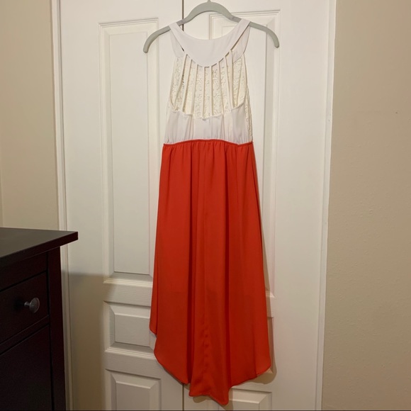 White and Red High Low Midi Dress - Picture 3 of 8